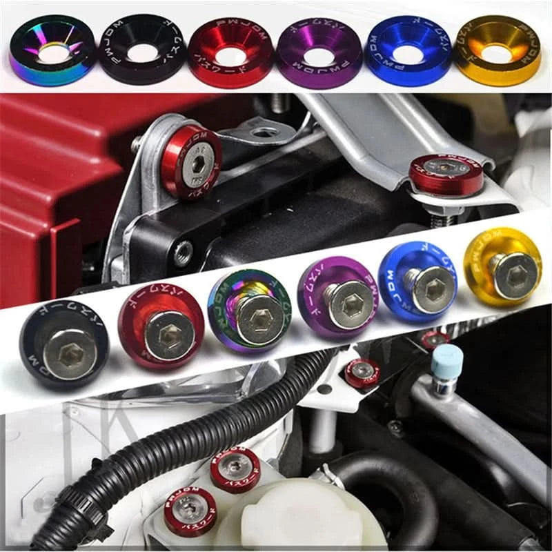 M6x20 Aluminum Bolt & Fender Washer Kit – Universal Engine Bay Fastener Set (10-Piece)