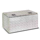 Universal Truck Trailer Tool Box w/ Lock 36x18x17 Aluminum Silver