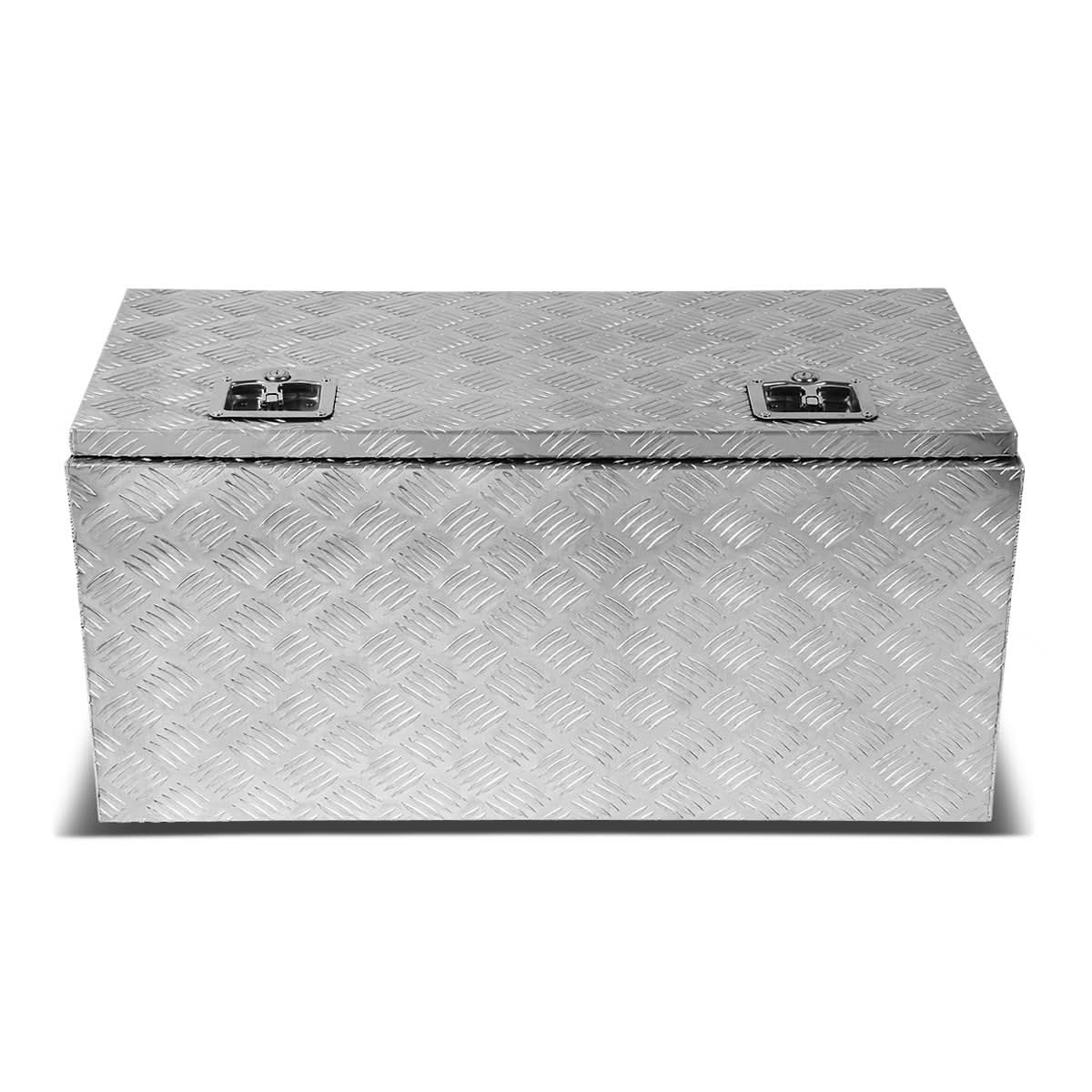 Universal Truck Trailer Tool Box w/ Lock 36x18x17 Aluminum Silver