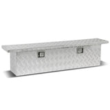69" Aluminum Crossover Truck Tool Box with Lock and Key - Silver