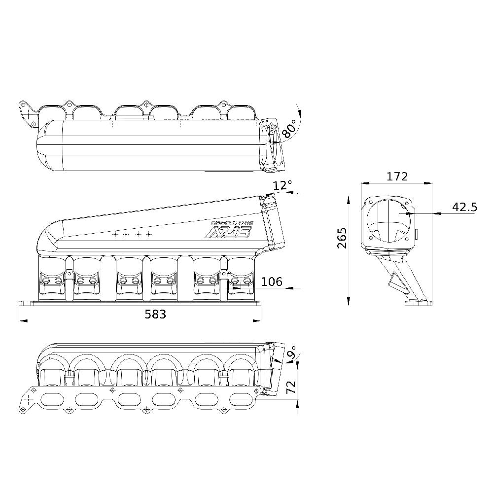 For 2JZ-GTE TOP MOUNT TWIN SCROLL TURBO MANIFOLD + INTAKE MANIFOLD