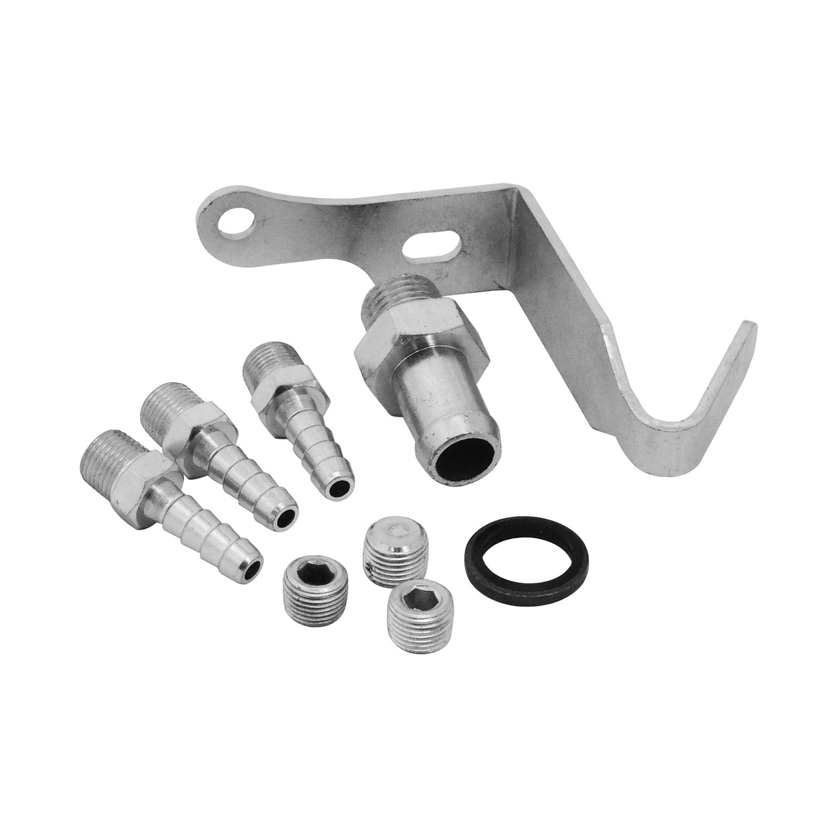 Cast Aluminum Intake Manifold for transverse VW/AUDI 1.8T with 8 injectors Fuel Rail Kit (left side without throttle bolt holes) - Black