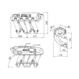 HIGH FLOW INTAKE MANIFOLD VW 8V LONGITUDINAL - 4 INJECTORS