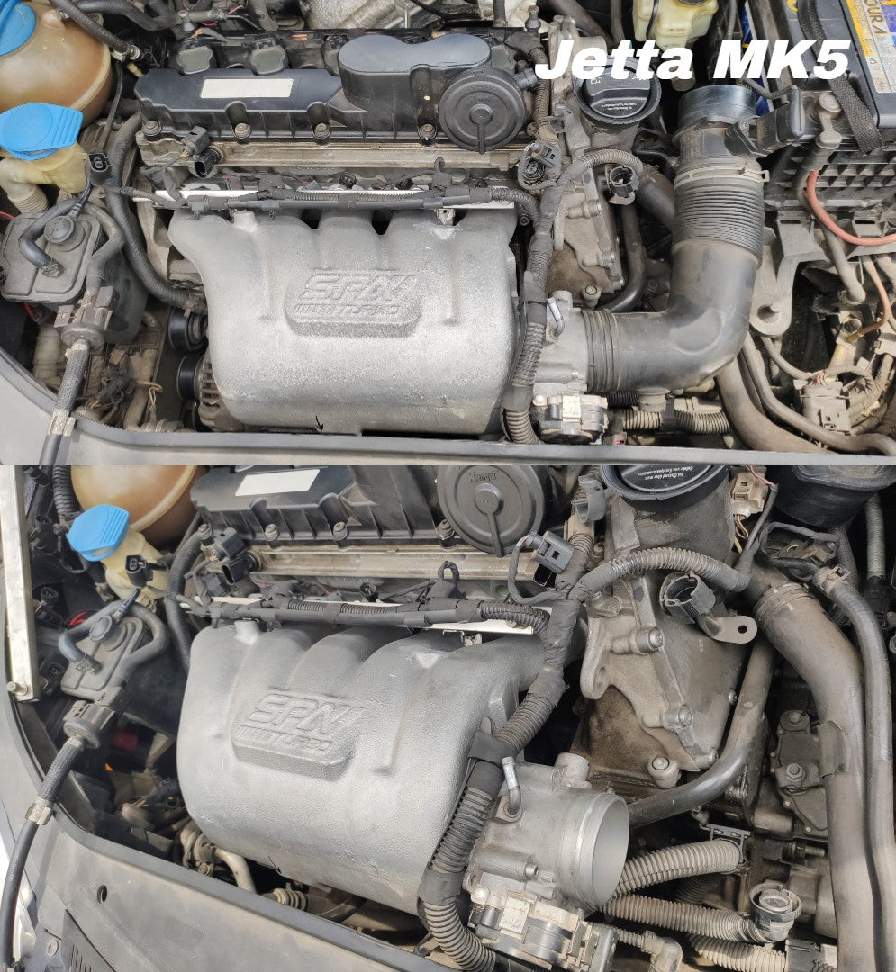 Turbo manifold, cast aluminum valve cover & intake manifold for VW Jetta/Golf MK4 2.5L 5-cyl 20V 07K.
