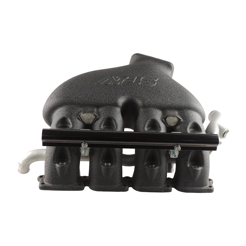 Cast Aluminum Intake Manifold for longitudinal VW/AUDI 1.8T with 4 injectors Fuel Rail Kit (OEM throttle) Black