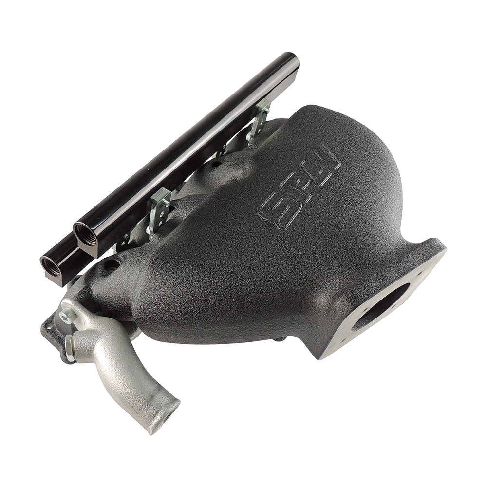 Cast Aluminum Intake Manifold for longitudinal VW/AUDI 1.8T with 8 injectors Fuel Rail Kit (OEM throttle) Black