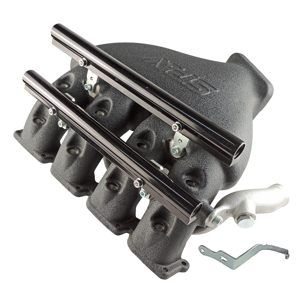 Cast Aluminum Intake Manifold for longitudinal VW/AUDI 1.8T with 8 injectors Fuel Rail Kit (without throttle bolt holes) Black