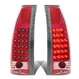 89-90 Chevy C/K Series LED Tail Lights - Chrome/Red