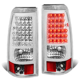 03-07 Chevy Silverado GMC Sierra LED Tail Lights Chrome Clear