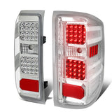 14-19 Chevy Silverado GMC Sierra Dual LED Tail Lights Chrome Clear