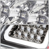 02-06 Dodge Ram C-Bar U-Halo LED Tail Lights Chrome Clear