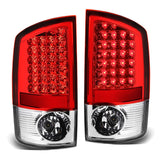 02-06 Dodge Ram LED Tail Lights - Chrome Red