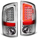 07-09 Dodge Ram C-Bar 3D U-Halo LED Tail Lights Chrome/Clear