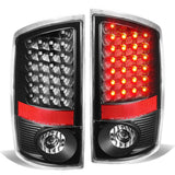2007-2009 Dodge Ram LED Tail Lights - Black/Clear