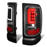 94-02 Dodge Ram C-Bar 3D U-Halo LED Tail Lights Black/Clear