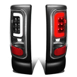 94-02 Dodge Ram C-Bar 3D U-Halo LED Tail Lights Black/Clear