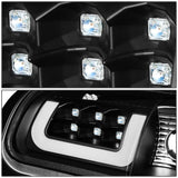 94-02 Dodge Ram C-Bar 3D U-Halo LED Tail Lights Black/Clear