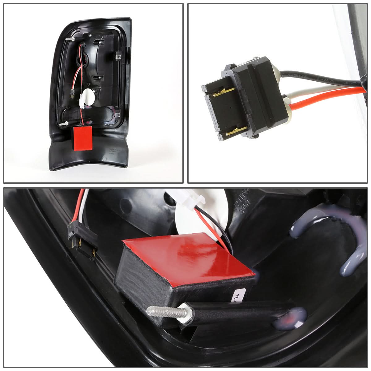 94-02 Dodge Ram C-Bar 3D U-Halo LED Tail Lights Black/Clear