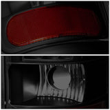 94-02 Dodge Ram C-Bar 3D U-Halo LED Tail Lights Black Smoke