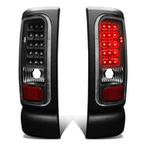 94-02 Dodge Ram LED Tail Lights - Black/Clear