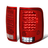 04-08 Ford F-150 LED Tail Lights Chrome Red