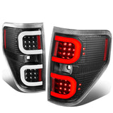 09-14 Ford F-150 Dual C-Bar 3D LED Tail Lights Black/Clear