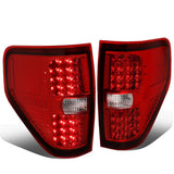 09-14 Ford F-150 Full LED Tail Lights - Chrome/Red
