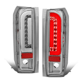 90-97 Ford F-150/F-250/F-350/Bronco 3D LED Tail Lights Chrome/Clear