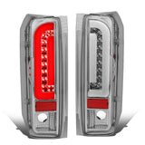 90-97 Ford F-150/F-250/F-350/Bronco 3D LED Tail Lights Chrome/Clear