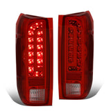 90-97 Ford F-150/F-250/F-350/Bronco LED Tail Lights Chrome/Red