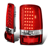 00-06 Chevrolet Tahoe Suburban Yukon LED Tail Lights Chrome Red