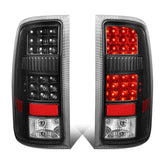 07-14 GMC Sierra LED Tail Lights Black Clear