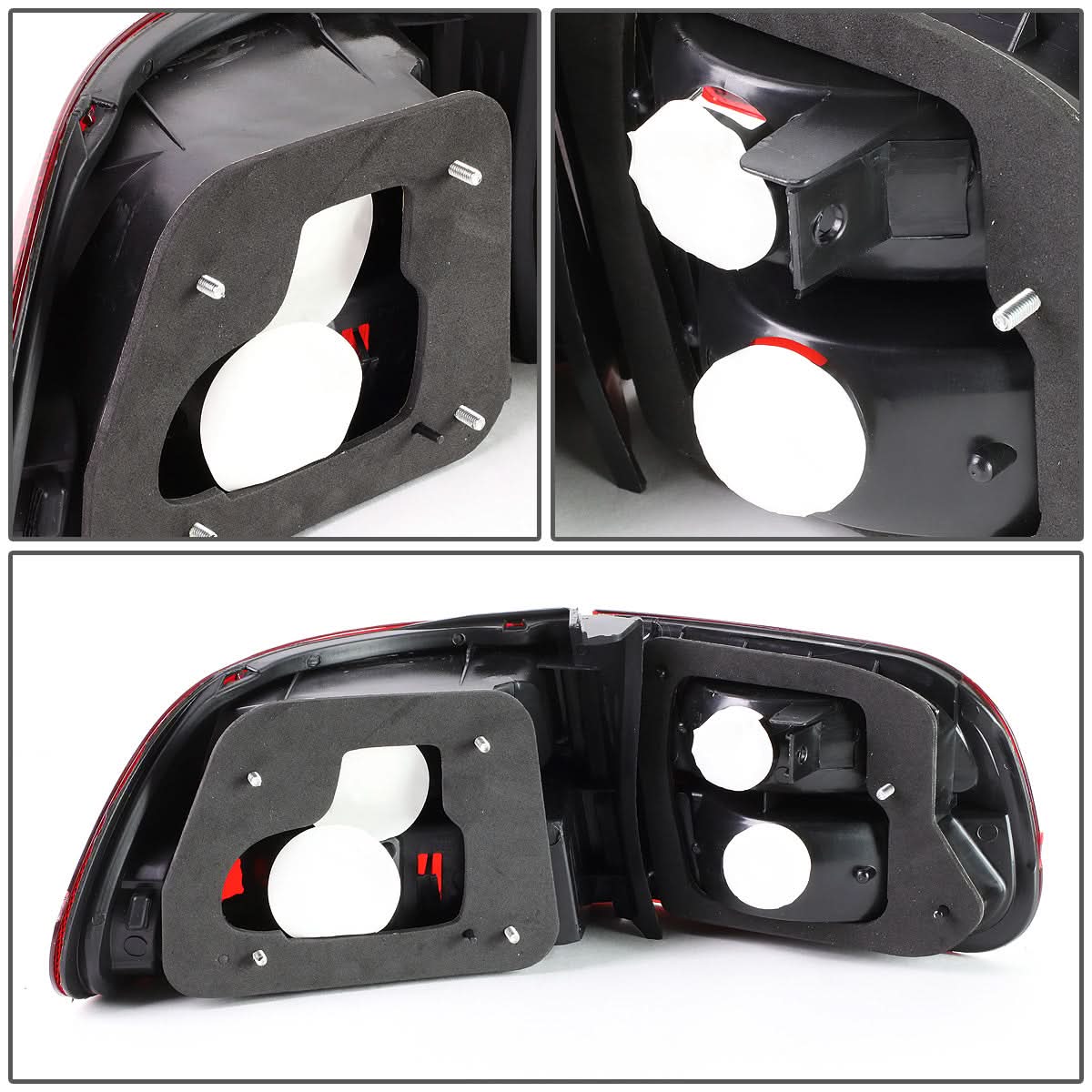 92-95 Honda Civic 2/3-Door Red Clear Tail Lights