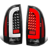 2005-2015 Toyota Tacoma L-Bar Style 3D LED Tail Lights - Black/Clear