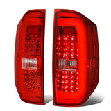 14-18 Toyota Tundra Tube Bar Style 3D LED Tail Lights Chrome/Red