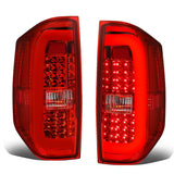 14-18 Toyota Tundra Tube Bar Style 3D LED Tail Lights Chrome/Red