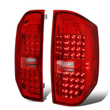2014-2018 Toyota Tundra Full LED Tail Lights - Chrome/Red