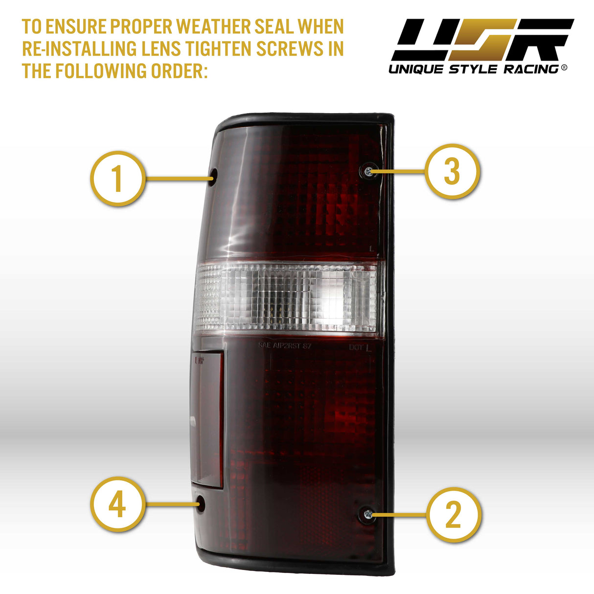 1989-1995 Toyota Pickup Red/Clear Tail Lights