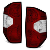 14-21 Toyota Tundra Dark Red Clear Lens Tail Light Set