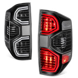 14-21 Toyota Tundra LED Tube Tail Lights Black Housing Clear Lens