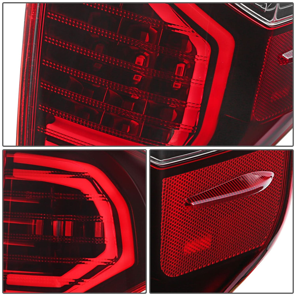 14-21 Toyota Tundra LED Tube Tail Lights Black Housing Red Lens