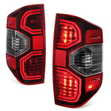 14-21 Toyota Tundra LED Tube Tail Lights Black Housing Red Lens