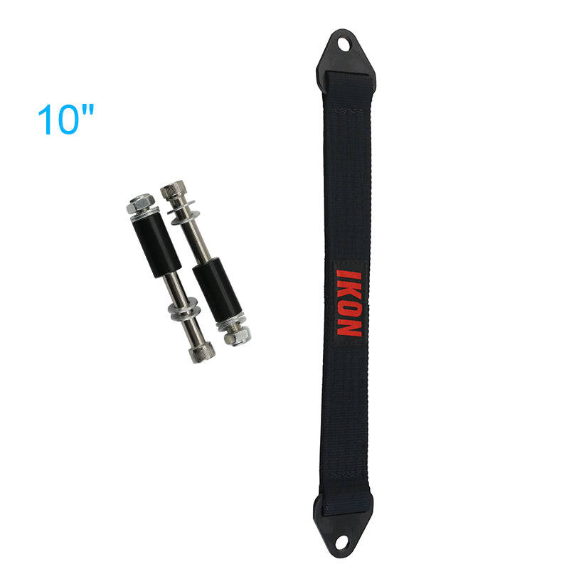 18 Inch Black Limit Straps Shock Suspension Webbing w/ Bolts&IKON Logo