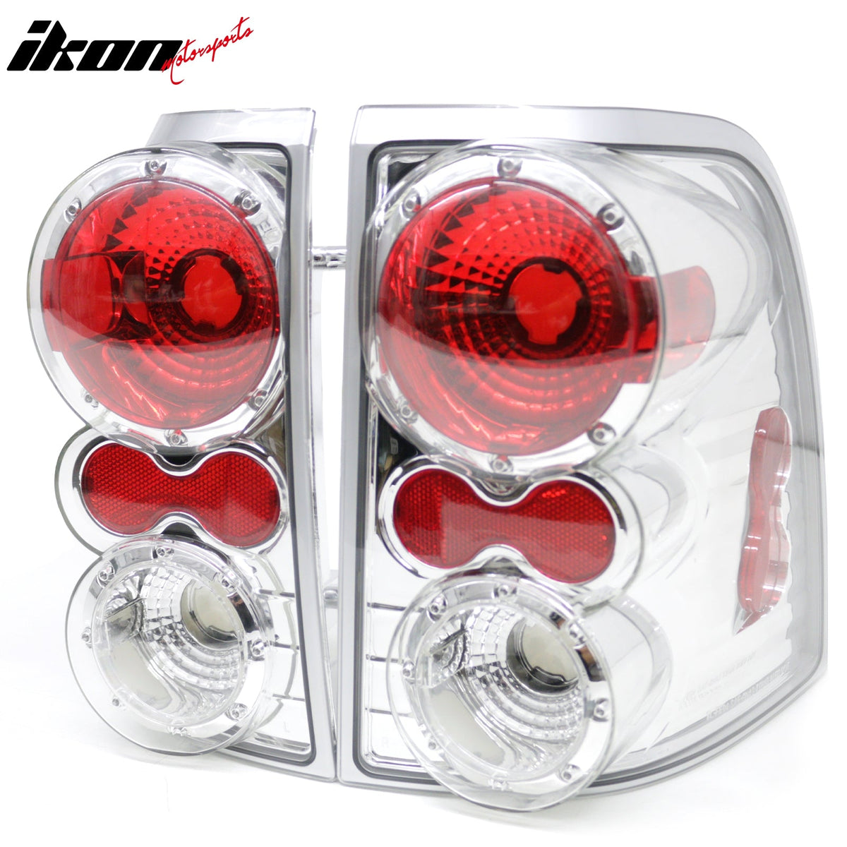 2002-2005 Ford Explorer 2PCS RH LH Left Right Driver Passenger Side Rear Tail Lights Lamps Assembly Replacement Altezza Style Chrome Housing