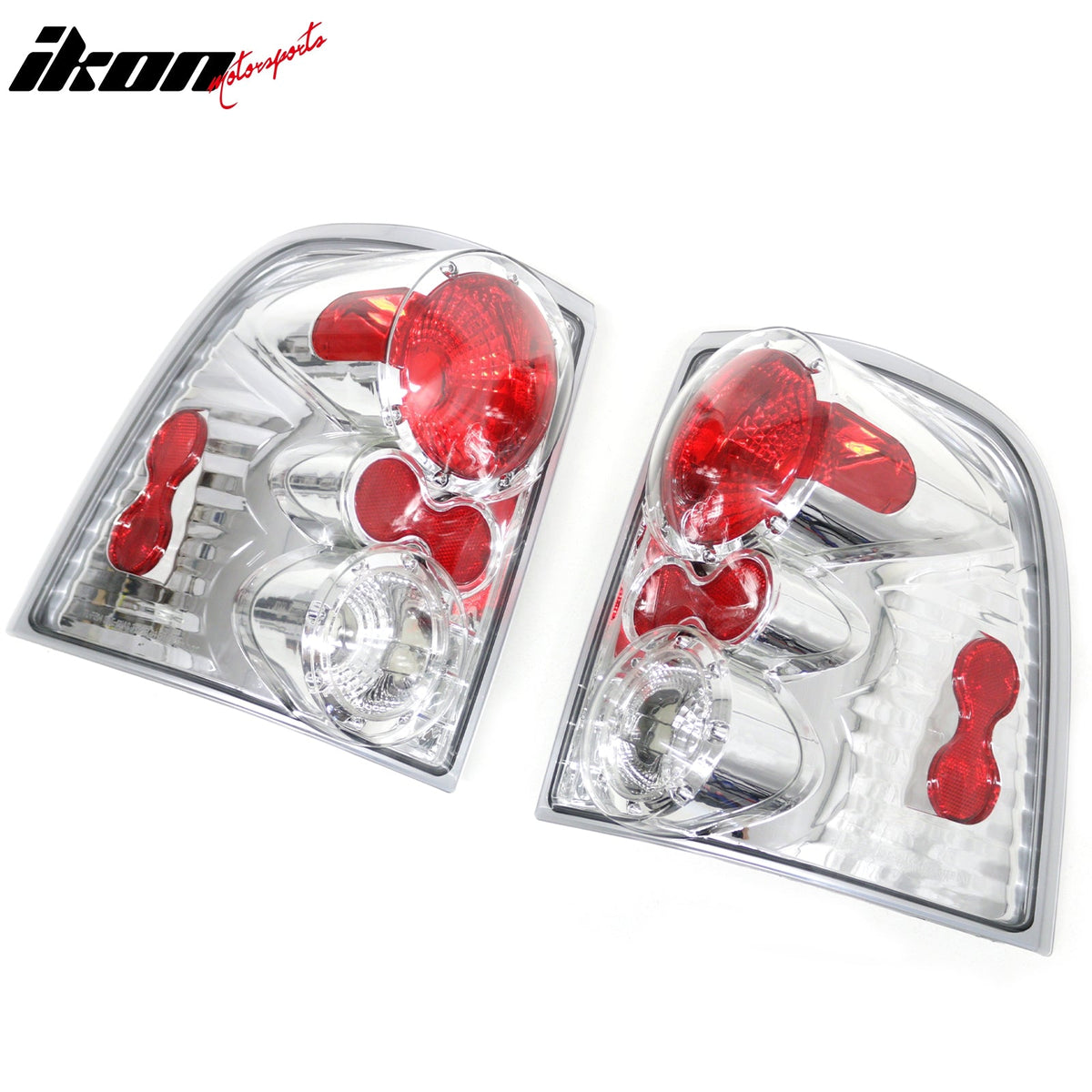2002-2005 Ford Explorer 2PCS RH LH Left Right Driver Passenger Side Rear Tail Lights Lamps Assembly Replacement Altezza Style Chrome Housing