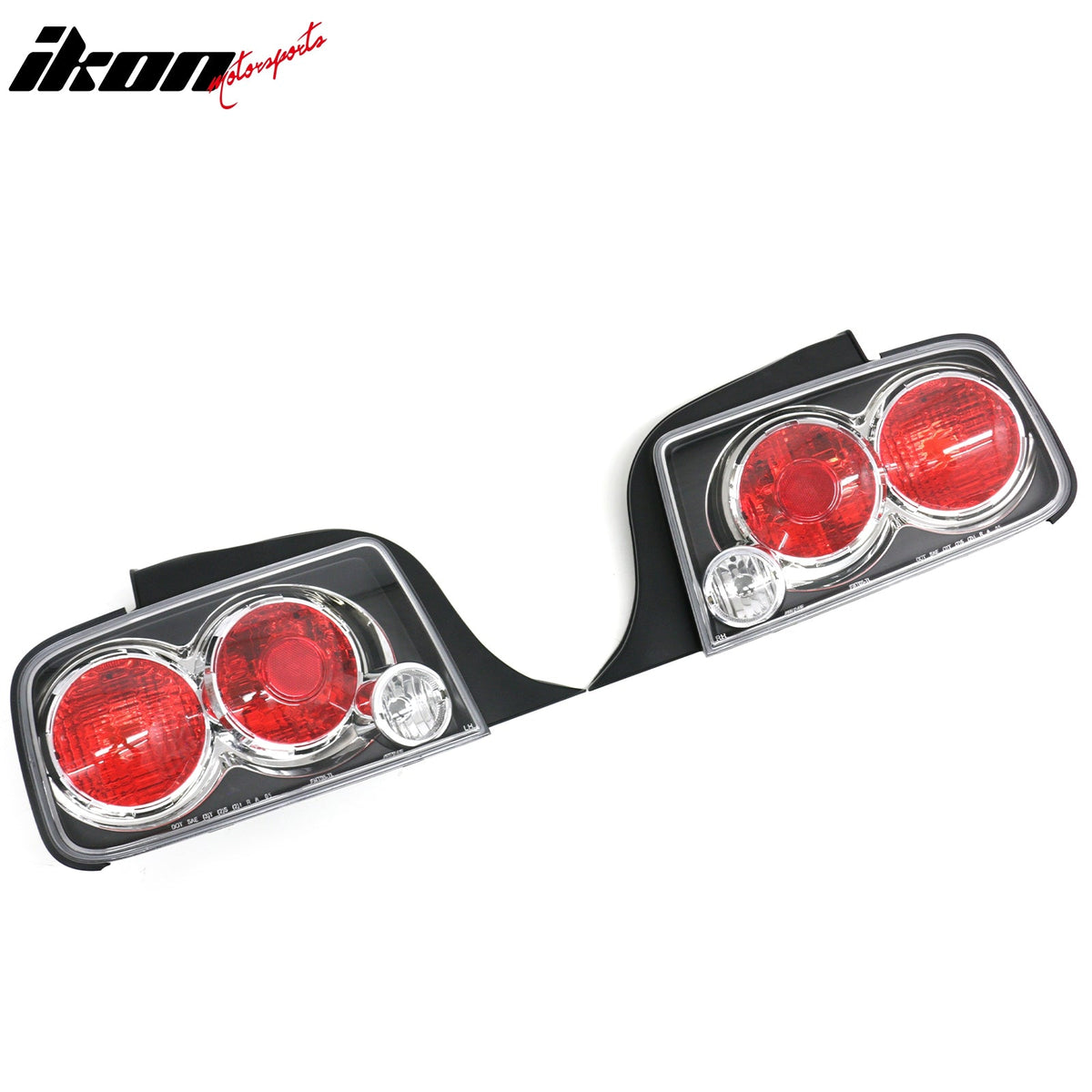 2005-2009 Ford Mustang 2PCS RH LH Left Right Driver Passenger Side Rear Tail Lights Lamps Assembly Replacement Black Housing W/Red Lens
