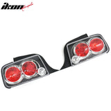 2005-2009 Ford Mustang 2PCS RH LH Left Right Driver Passenger Side Rear Tail Lights Lamps Assembly Replacement Black Housing W/Red Lens