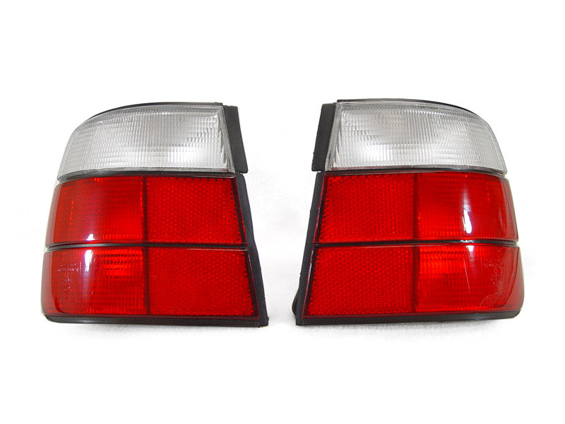 1989-1996 BMW E34 5 Series Red/Clear Tail Lights