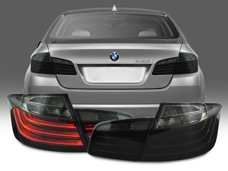 2010-2016 Bmw F10 5 Series Lci Style Blackline/Smoke Led Rear 4 Pieces Tail Lights