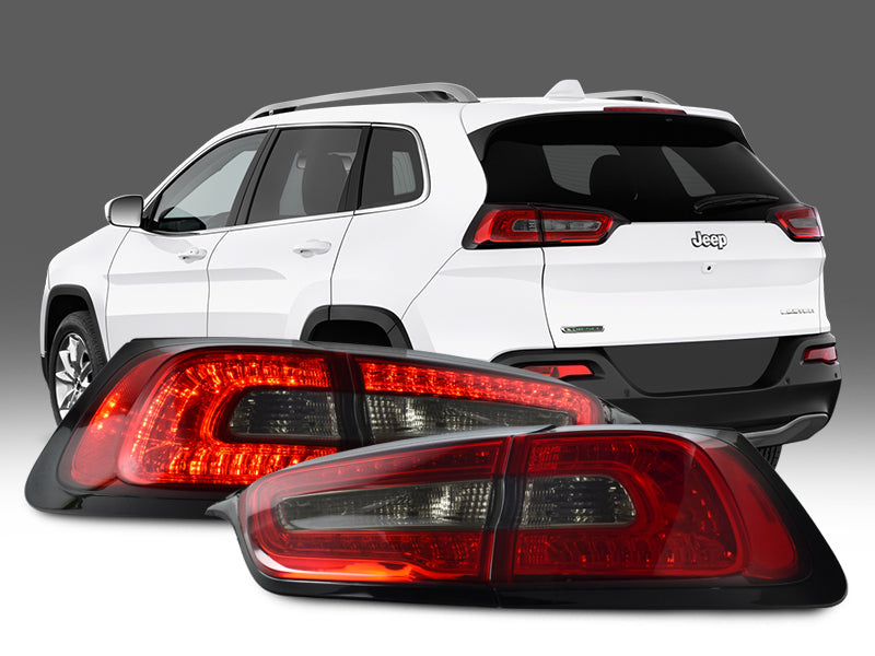 2014-2017 Jeep Cherokee Red/Smoke 4pcs LED Tail Lights